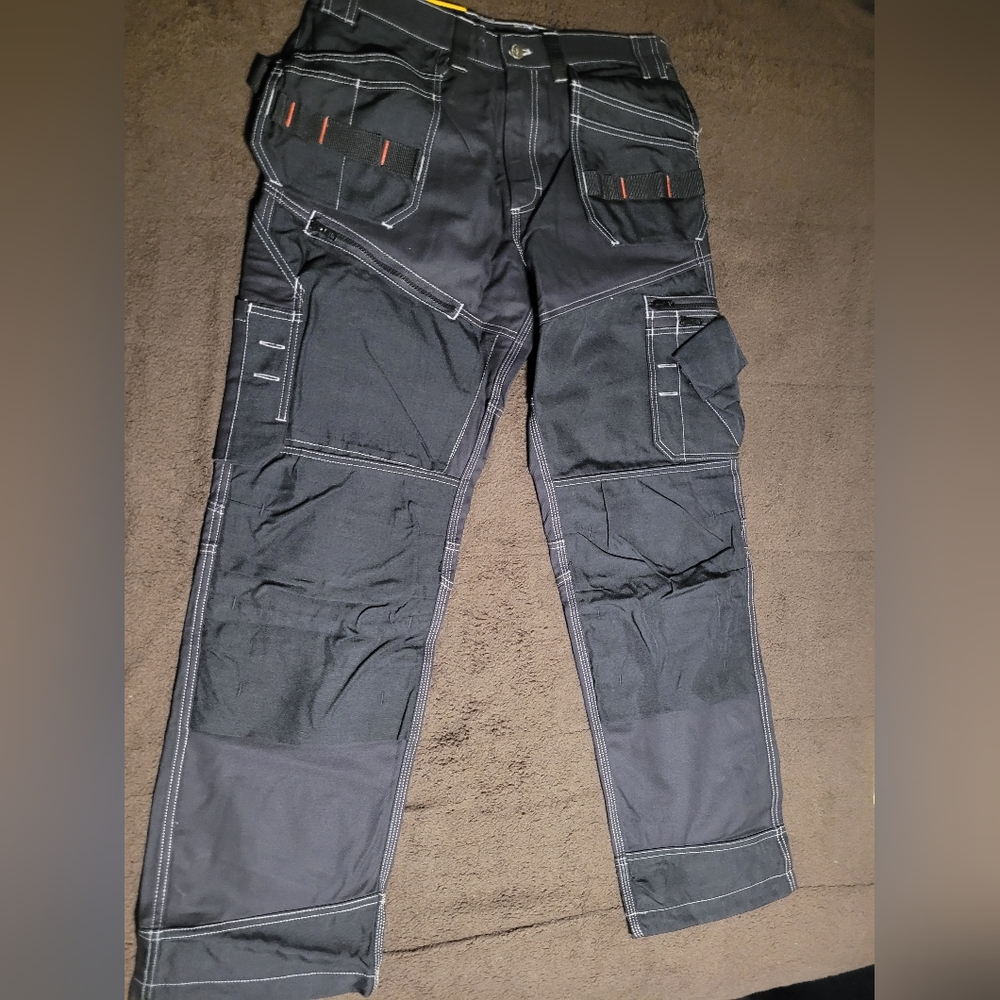 Blaklader work pants mens 34x32 black, double knee canvas